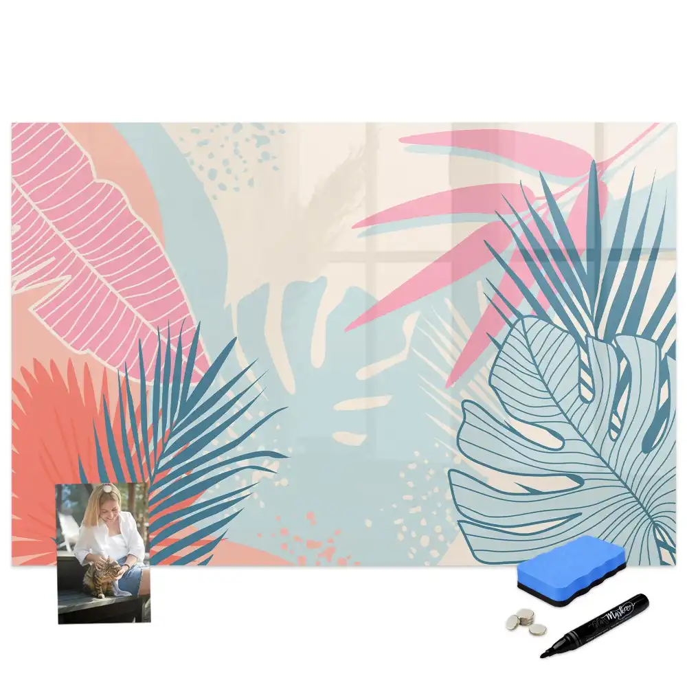 Tableau magnétique à dessiner feuilles pastel