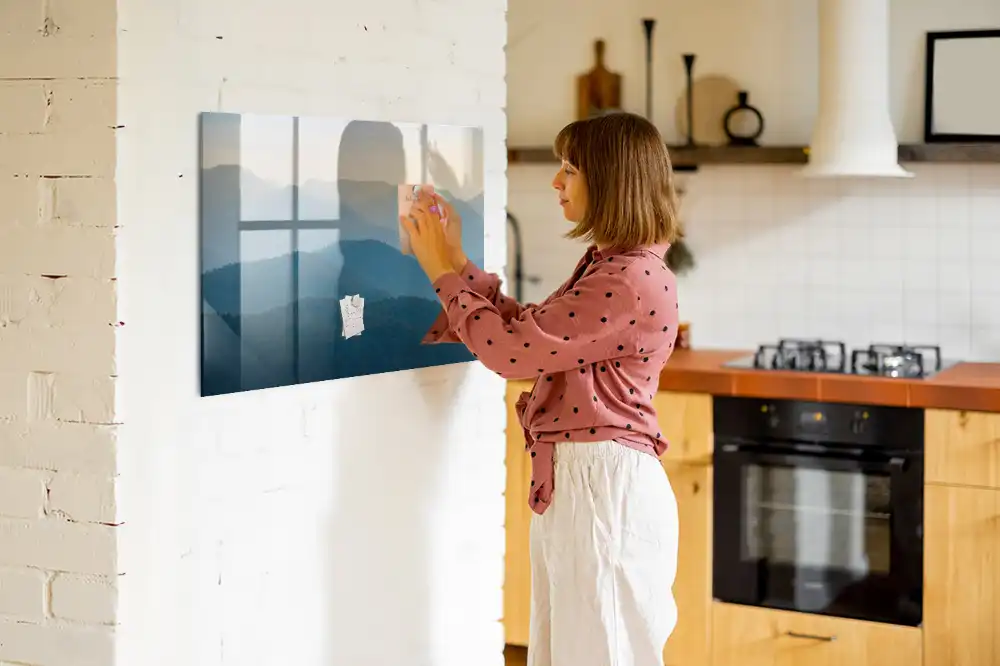 Tableau magnétique pour écriture motif paysage artistique abstrait