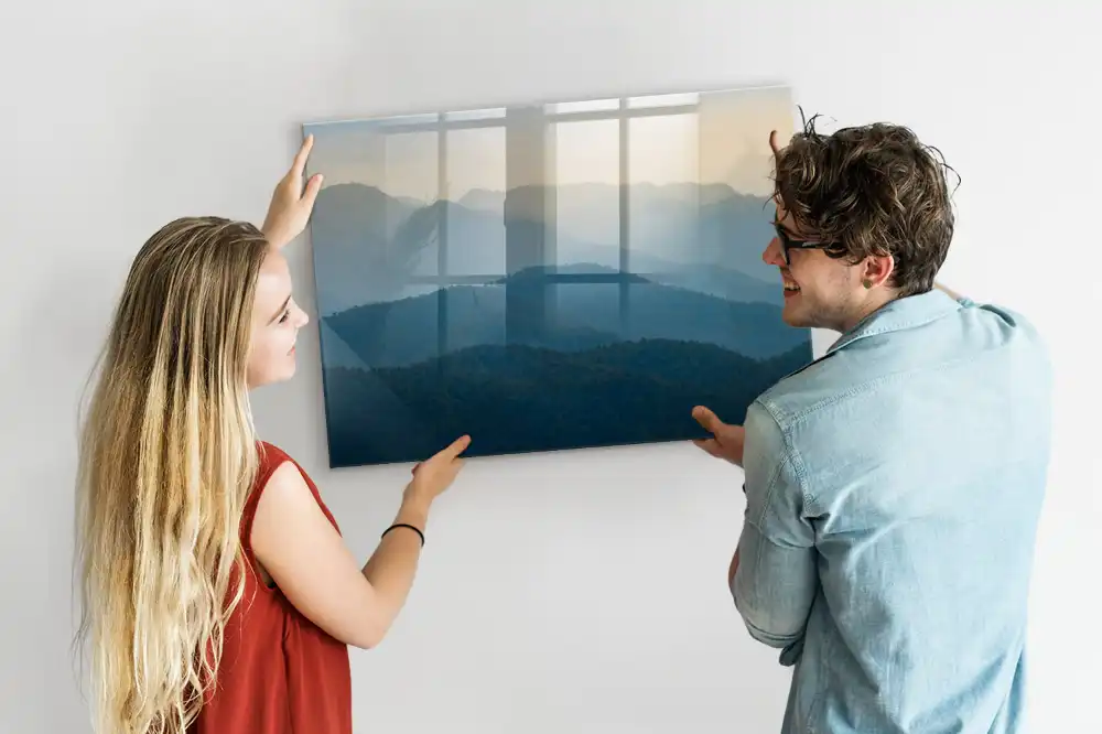 Tableau magnétique pour écriture motif paysage artistique abstrait