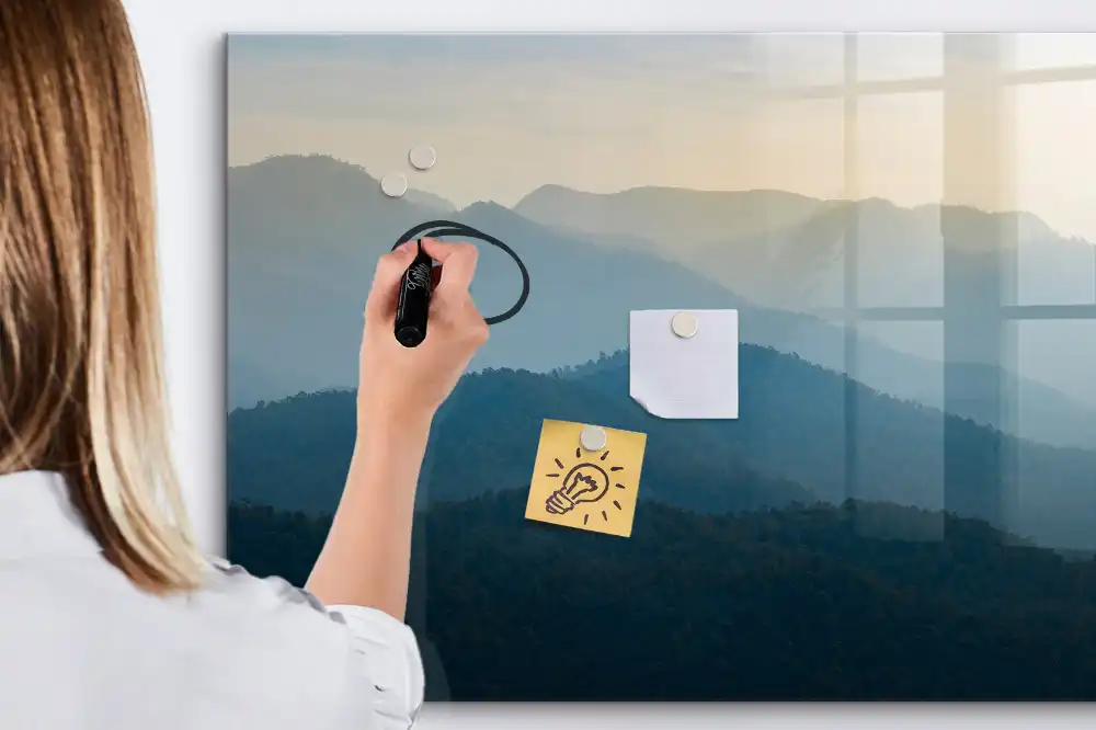 Tableau magnétique pour écriture motif paysage artistique abstrait