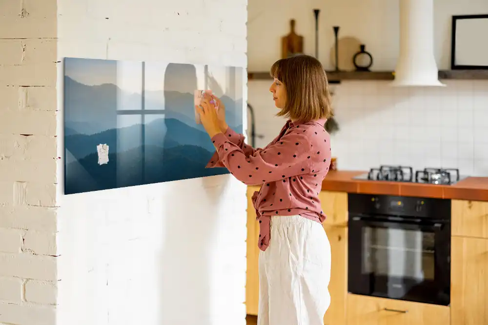 Tableau magnétique pour écriture motif paysage artistique abstrait