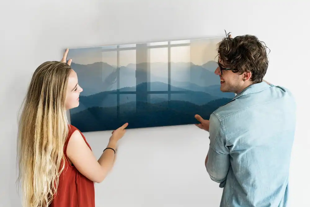 Tableau magnétique pour écriture motif paysage artistique abstrait