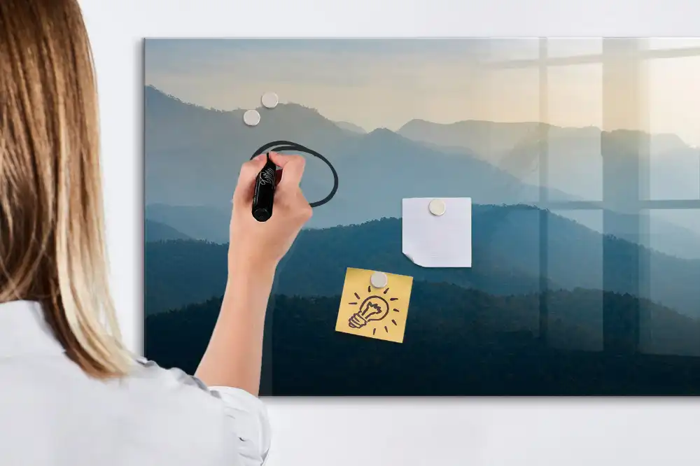 Tableau magnétique pour écriture motif paysage artistique abstrait