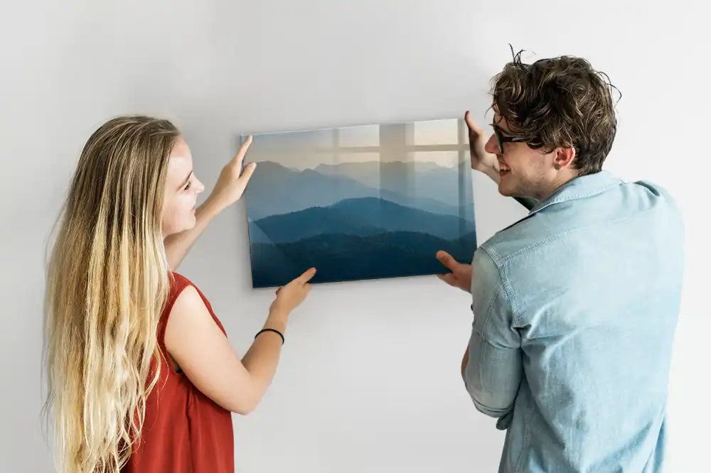 Tableau magnétique pour écriture motif paysage artistique abstrait