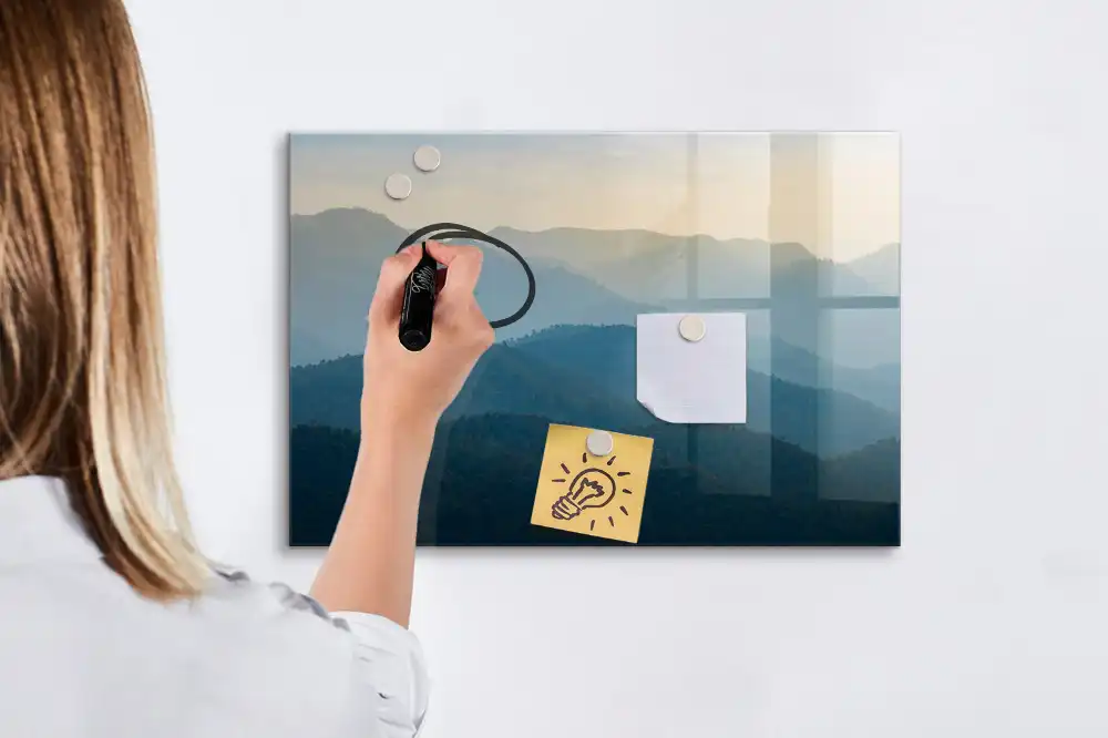 Tableau magnétique pour écriture motif paysage artistique abstrait