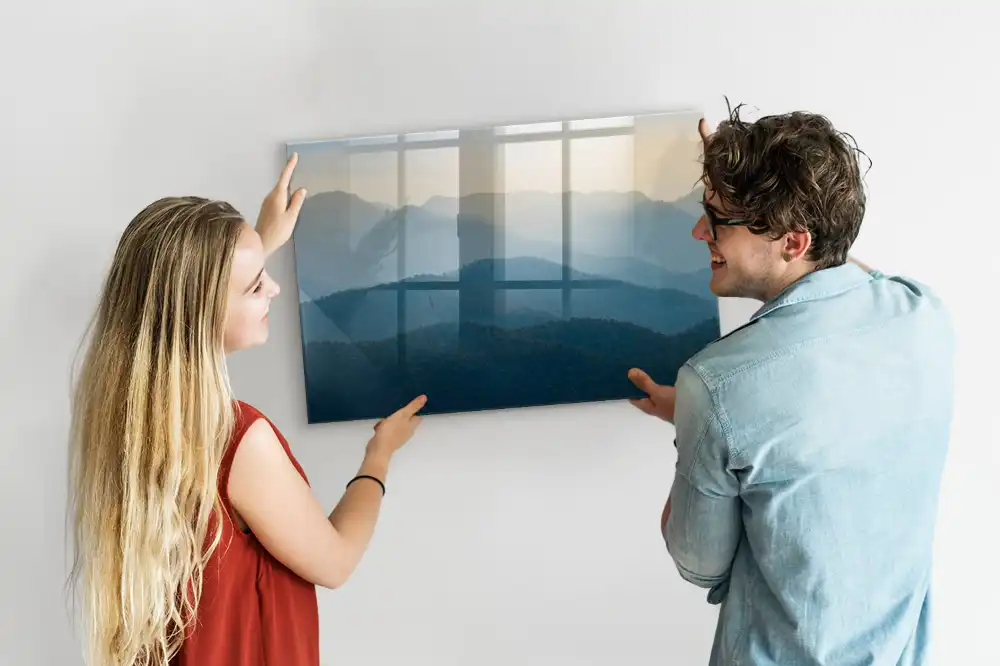 Tableau magnétique pour écriture motif paysage artistique abstrait