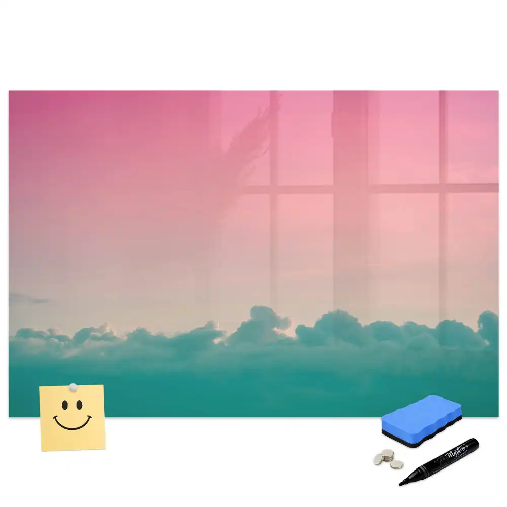 Tableau blanc magnétique effaçable à sec à motifs colorés dégradés