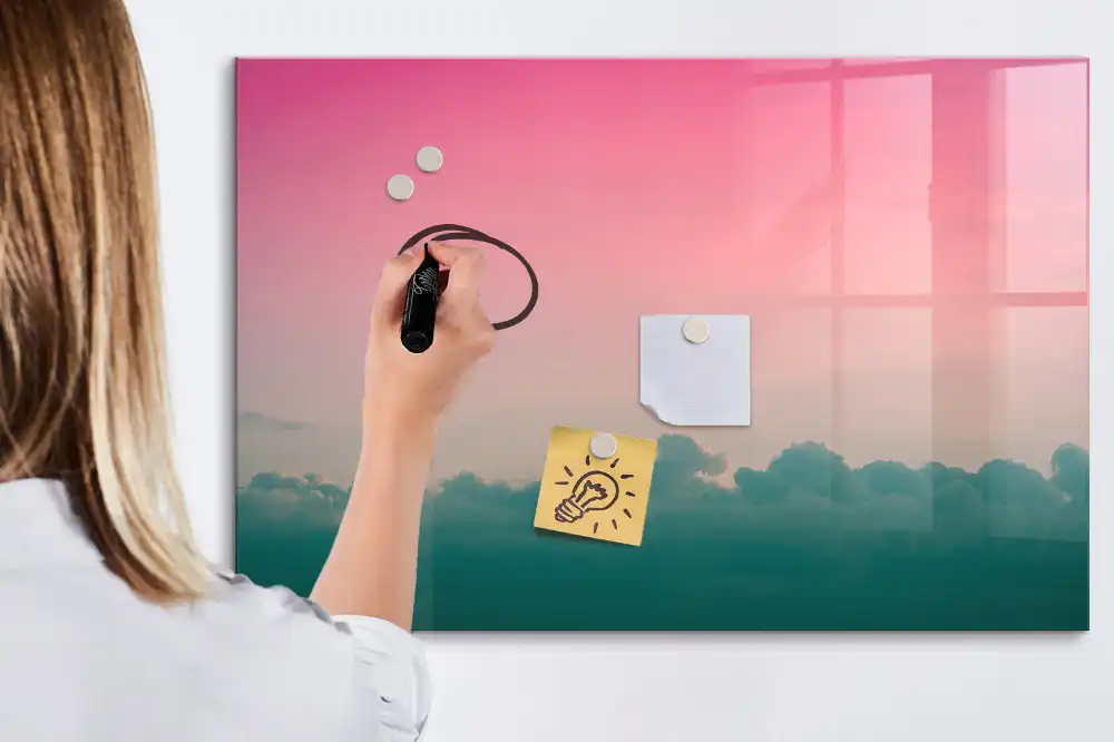 Tableau blanc magnétique effaçable à sec à motifs colorés dégradés