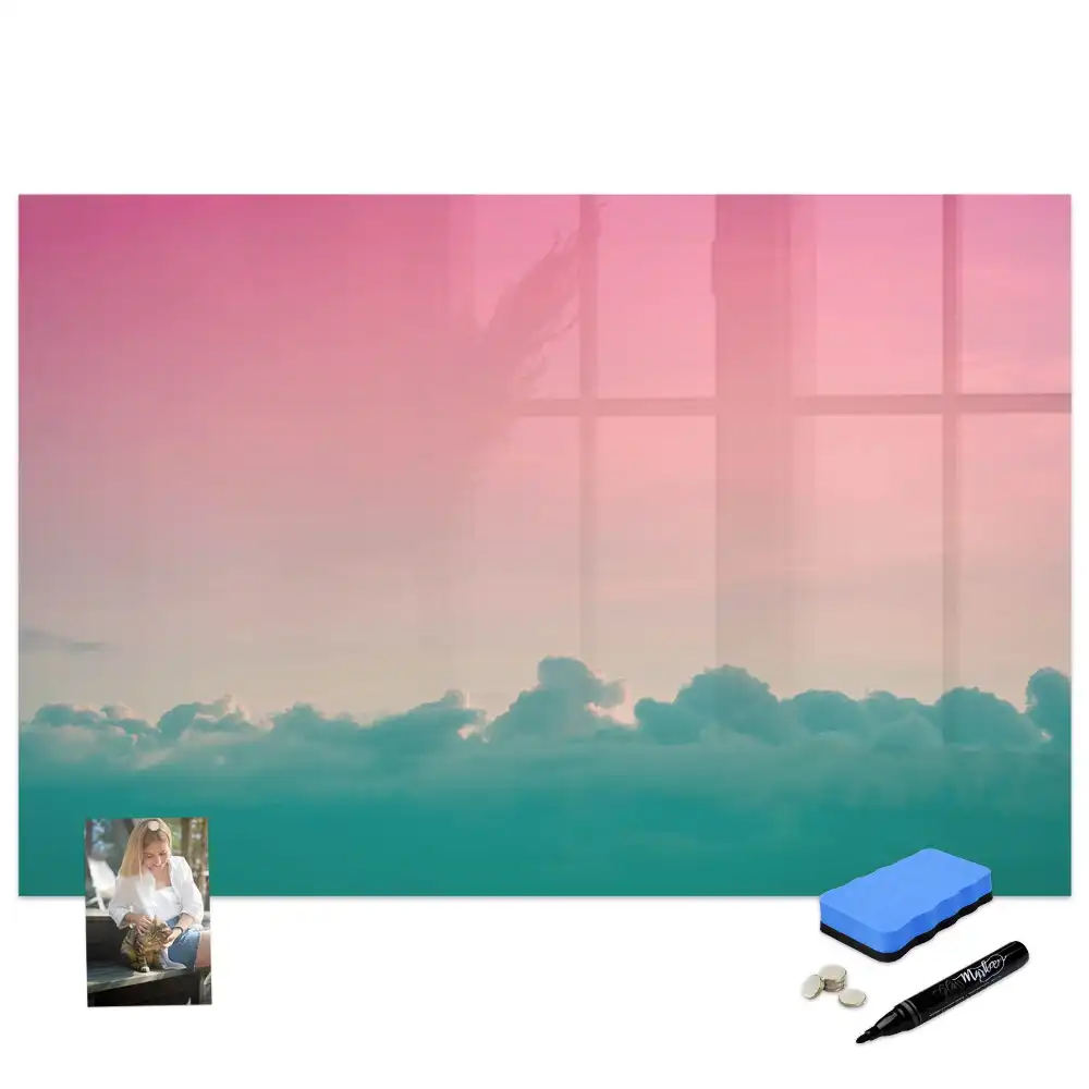 Tableau blanc magnétique effaçable à sec à motifs colorés dégradés