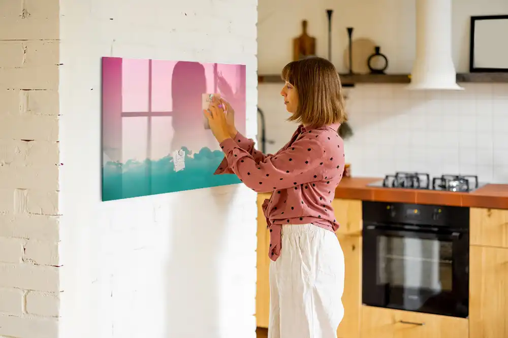 Tableau blanc magnétique effaçable à sec à motifs colorés dégradés