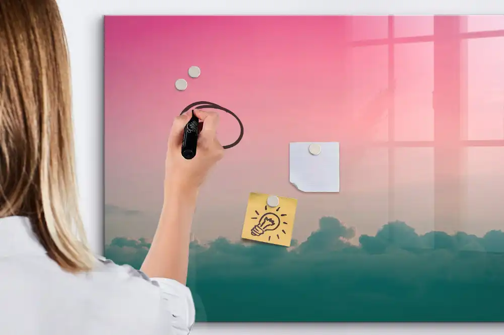 Tableau blanc magnétique effaçable à sec à motifs colorés dégradés