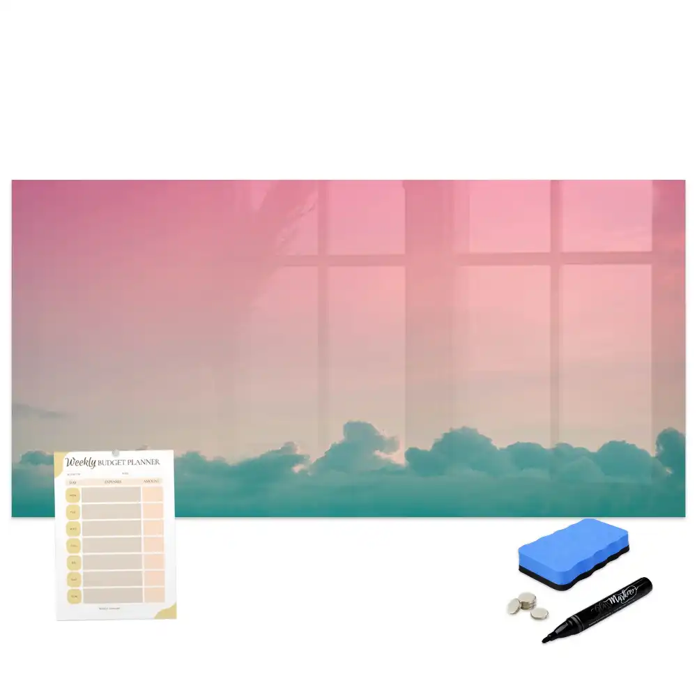 Tableau blanc magnétique effaçable à sec à motifs colorés dégradés