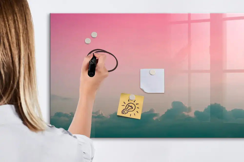 Tableau blanc magnétique effaçable à sec à motifs colorés dégradés