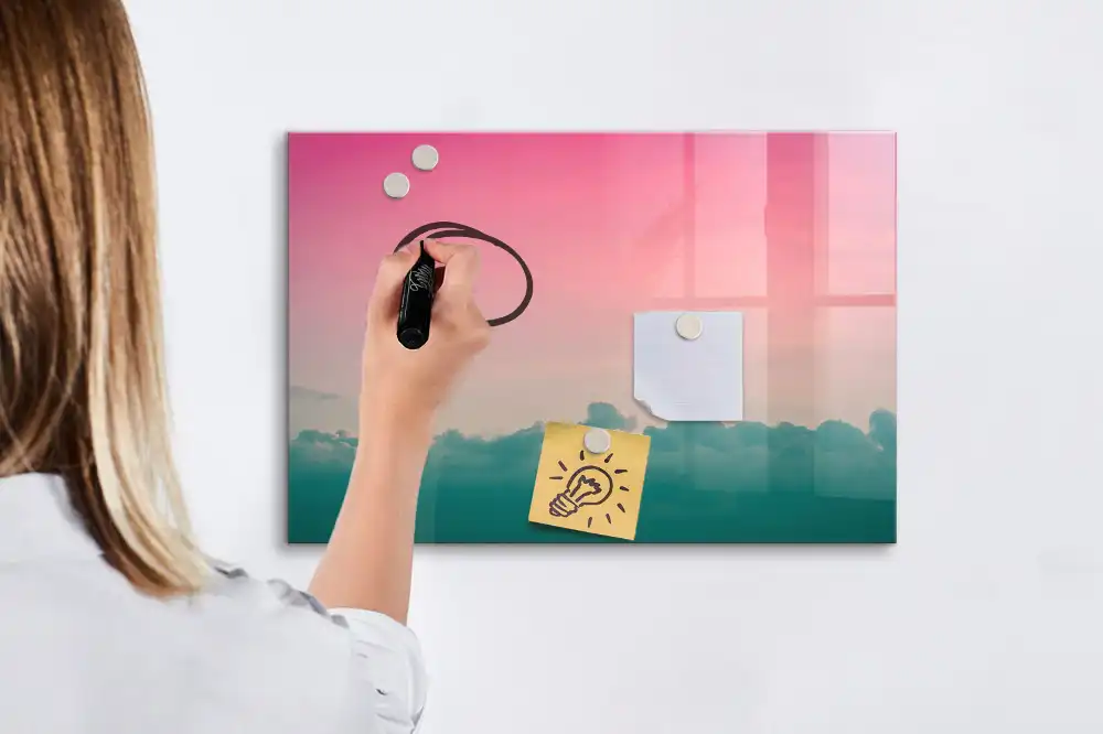 Tableau blanc magnétique effaçable à sec à motifs colorés dégradés