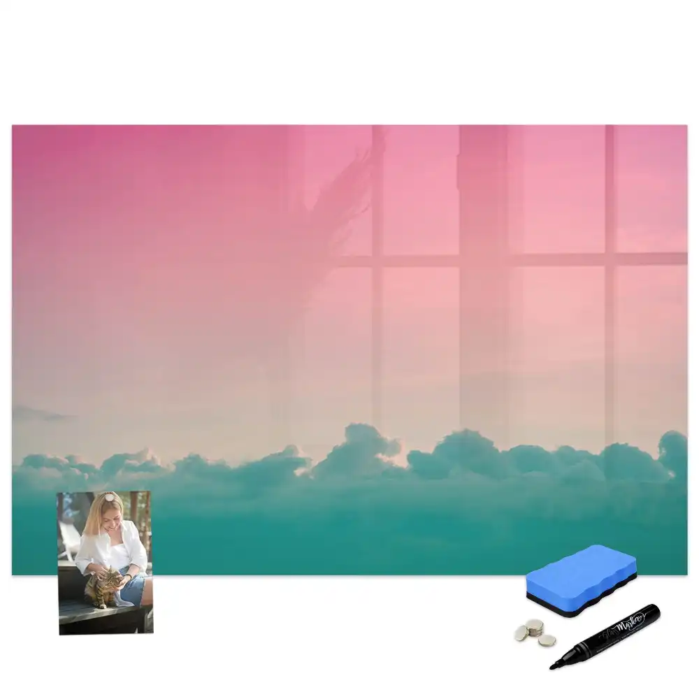 Tableau blanc magnétique effaçable à sec à motifs colorés dégradés
