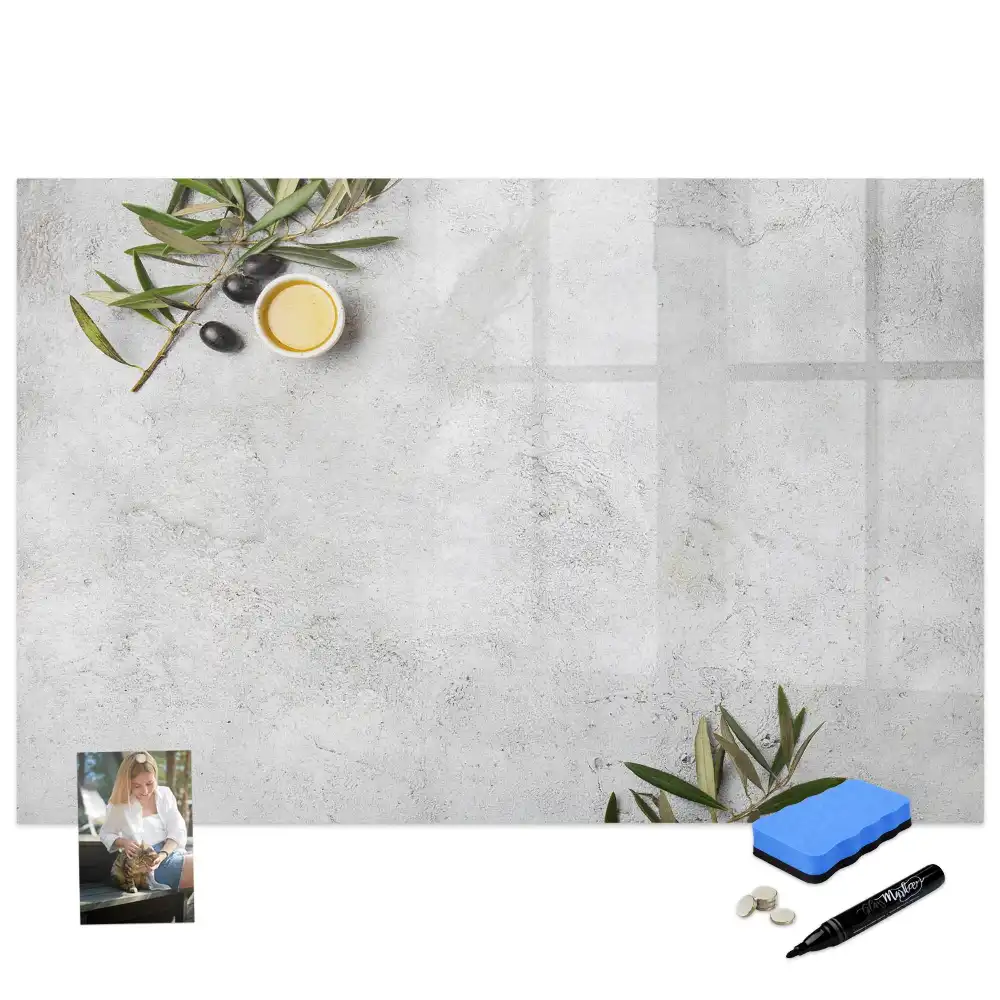 Tableau magnétique à dessiner motif branches d'olivier minimalistes