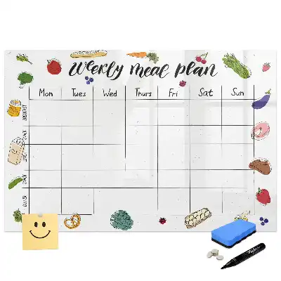 Tableau blanc magnétique effaçable pour planning hebdomadaire