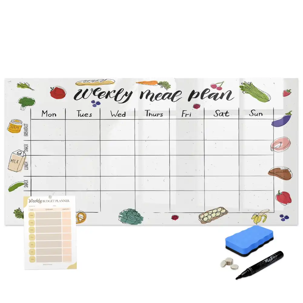 Tableau blanc magnétique effaçable pour planning hebdomadaire