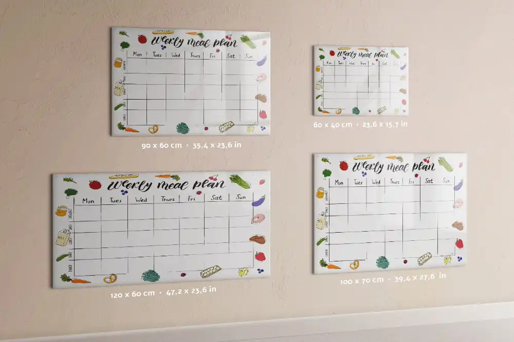 Tableau blanc magnétique effaçable pour planning hebdomadaire