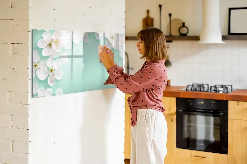 Tableau blanc magnétique effaçable à sec motif marguerites