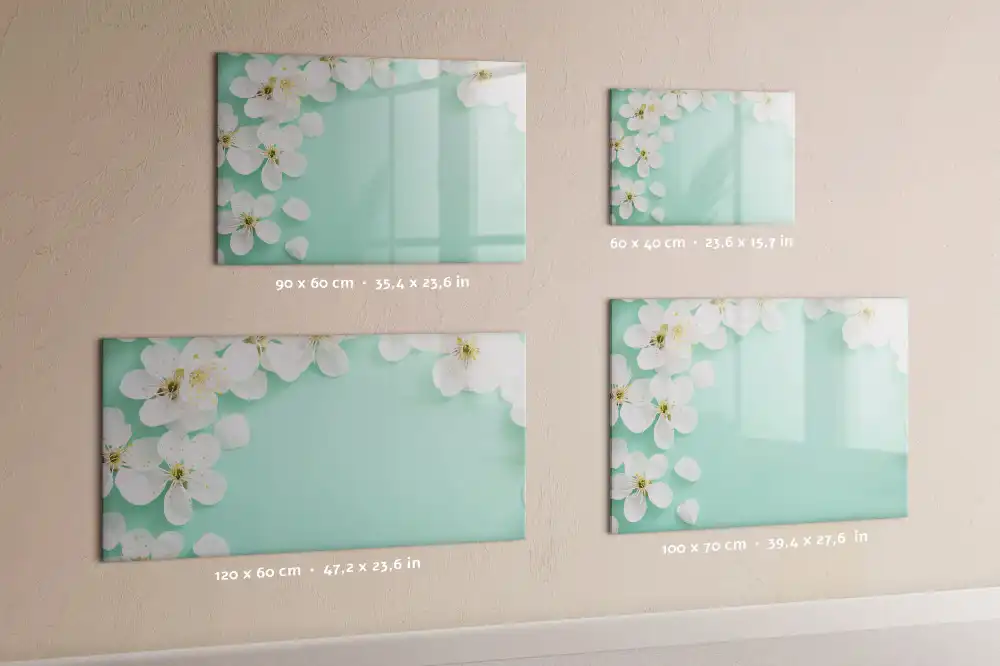 Tableau blanc magnétique effaçable à sec motif marguerites