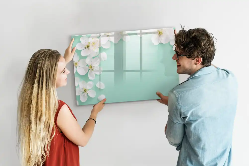 Tableau blanc magnétique effaçable à sec motif marguerites