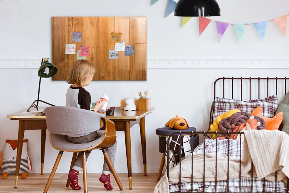 Tableau magnétique à dessiner avec planches en bois