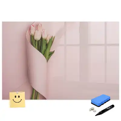 Tableau magnétique pour écriture motif bouquet de fleurs