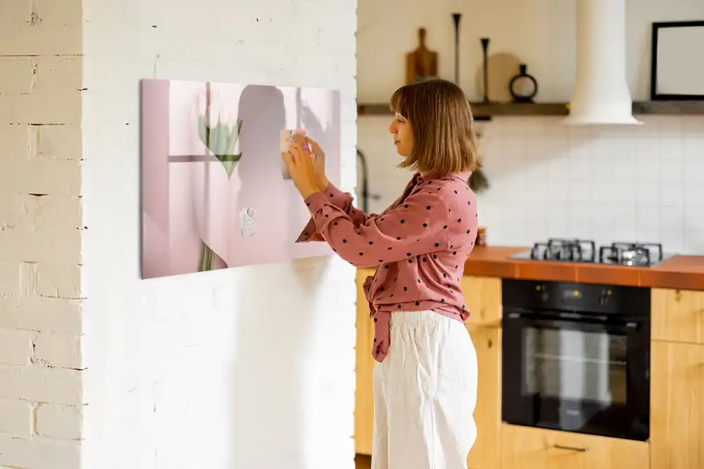 Tableau magnétique pour écriture motif bouquet de fleurs
