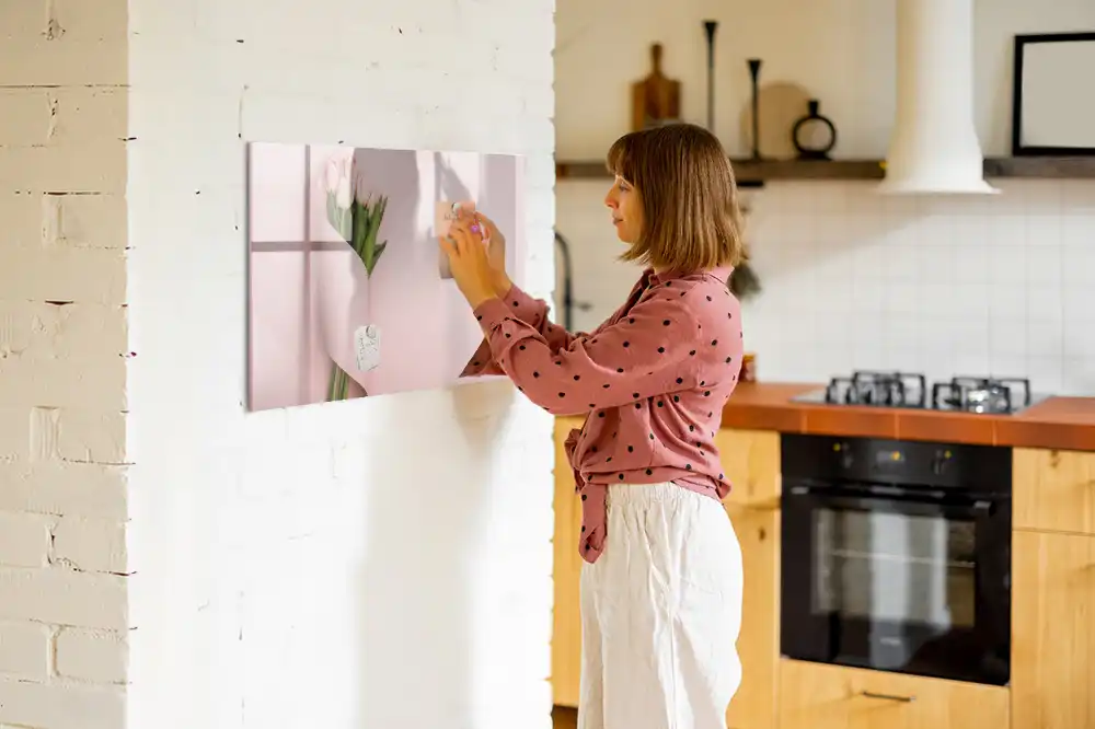 Tableau magnétique pour écriture motif bouquet de fleurs