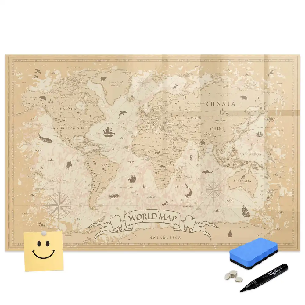 Tableau magnétique vintage Atlas historique du monde