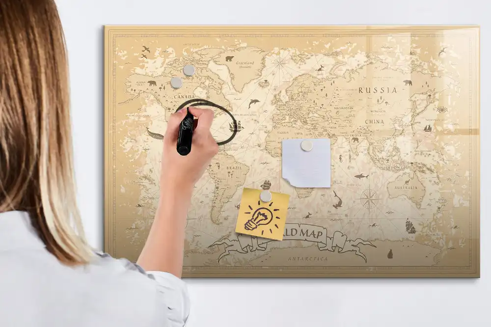 Tableau magnétique vintage Atlas historique du monde