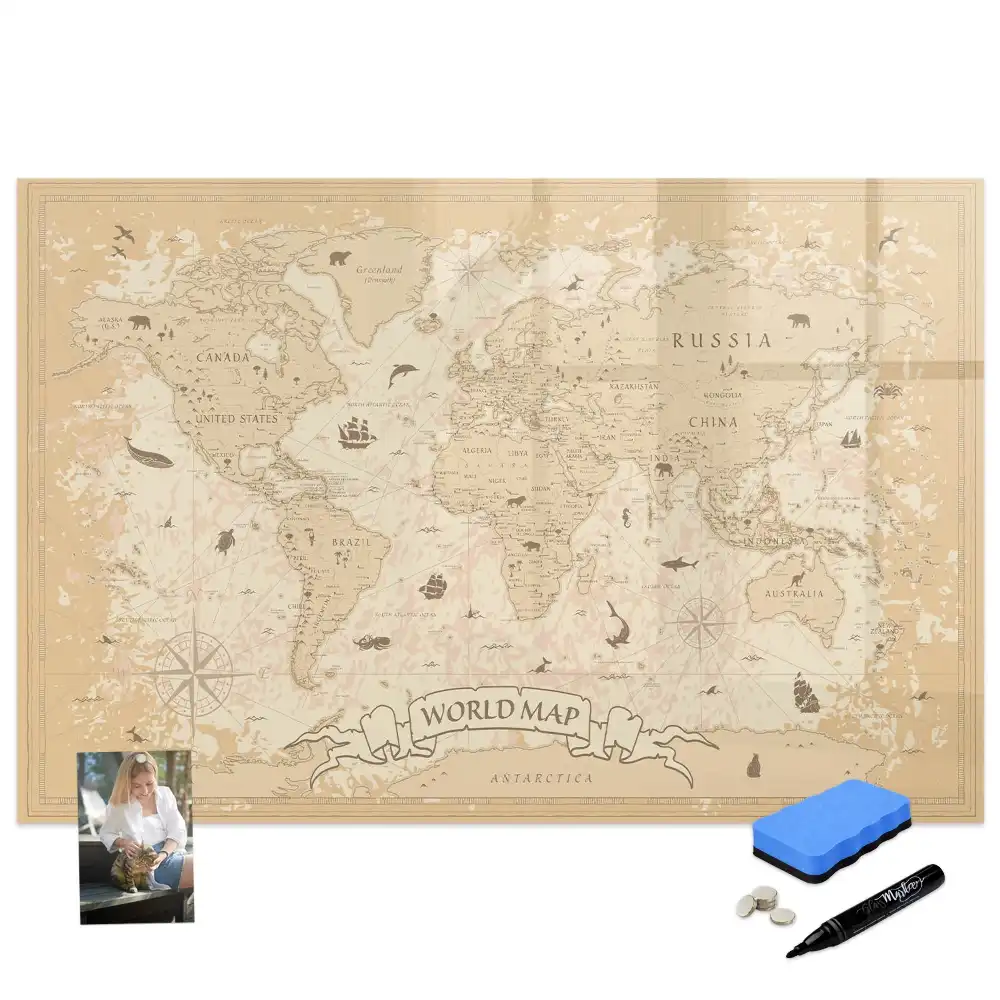 Tableau magnétique vintage Atlas historique du monde
