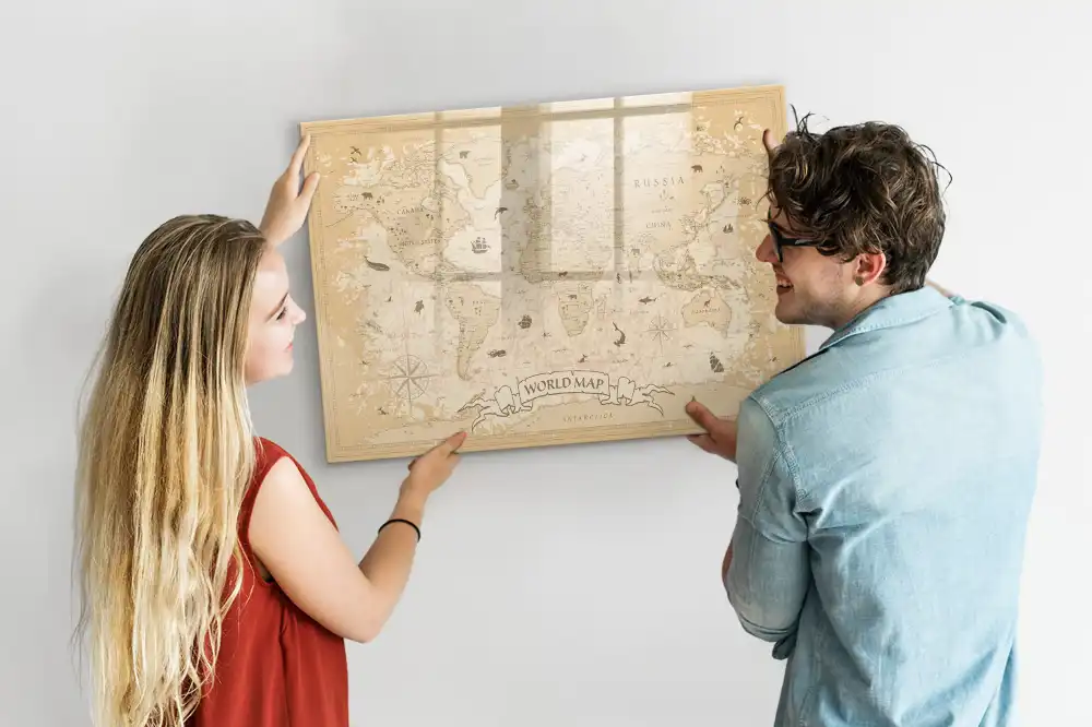 Tableau magnétique vintage Atlas historique du monde