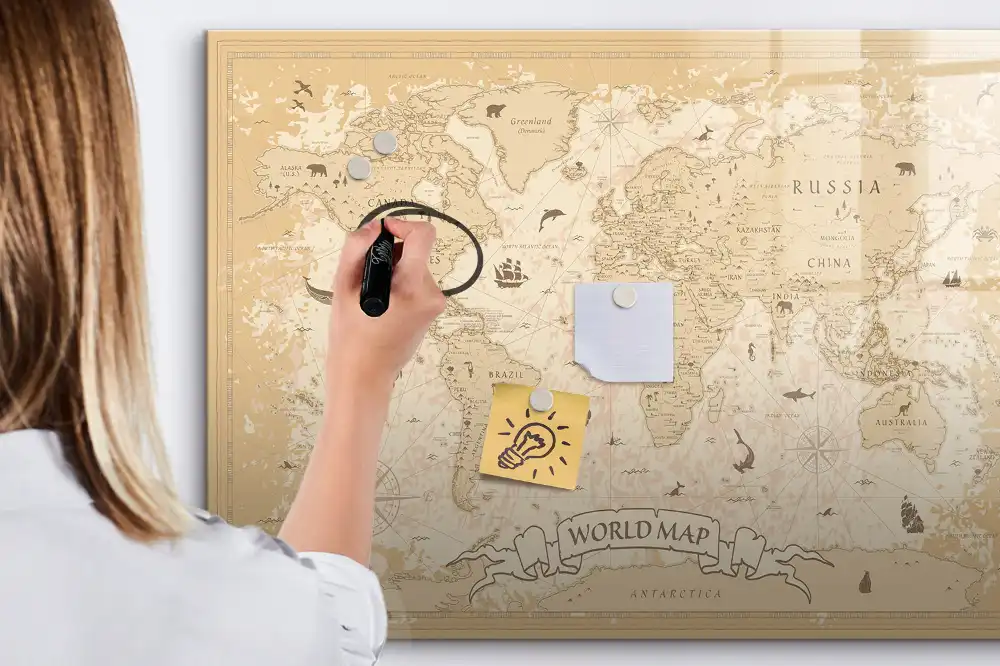 Tableau magnétique vintage Atlas historique du monde