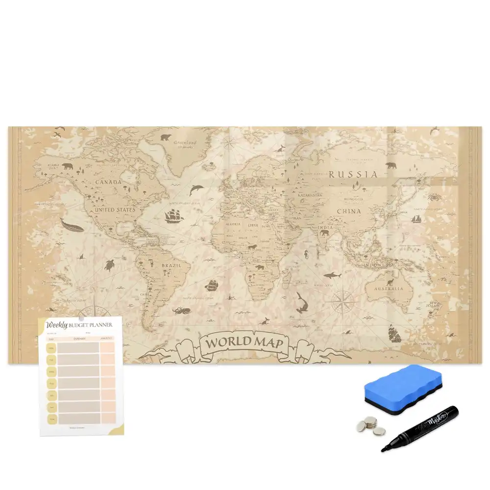 Tableau magnétique vintage Atlas historique du monde