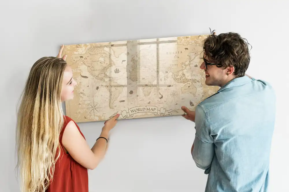 Tableau magnétique vintage Atlas historique du monde