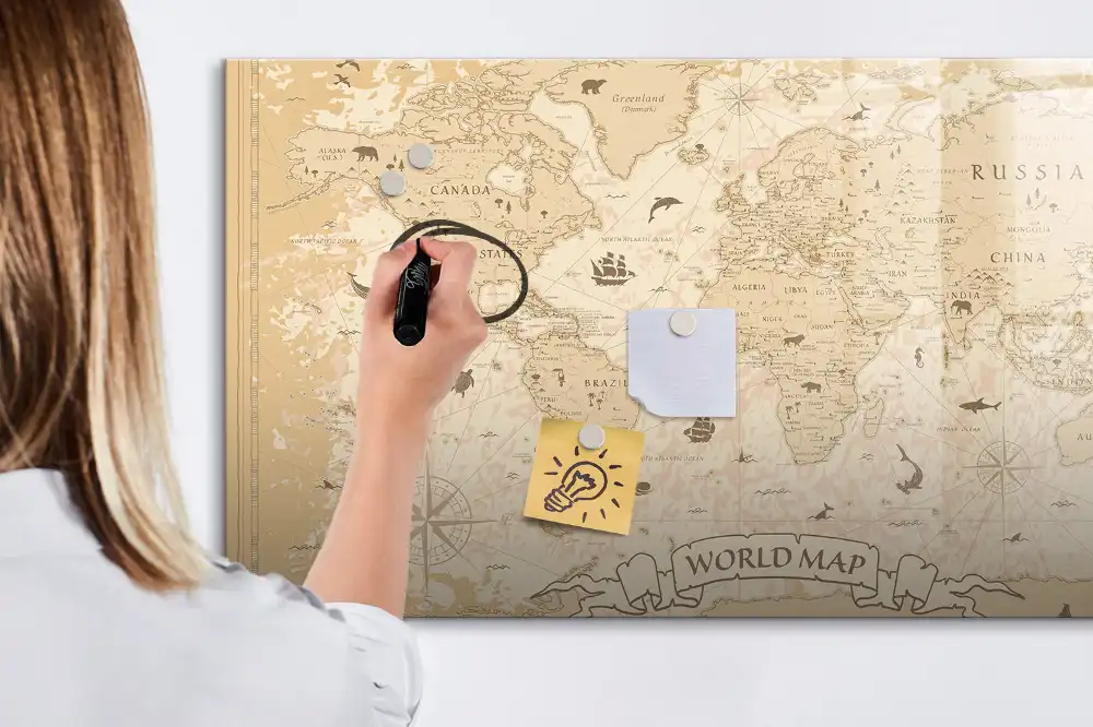 Tableau magnétique vintage Atlas historique du monde