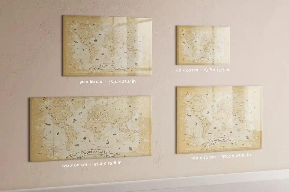 Tableau magnétique vintage Atlas historique du monde