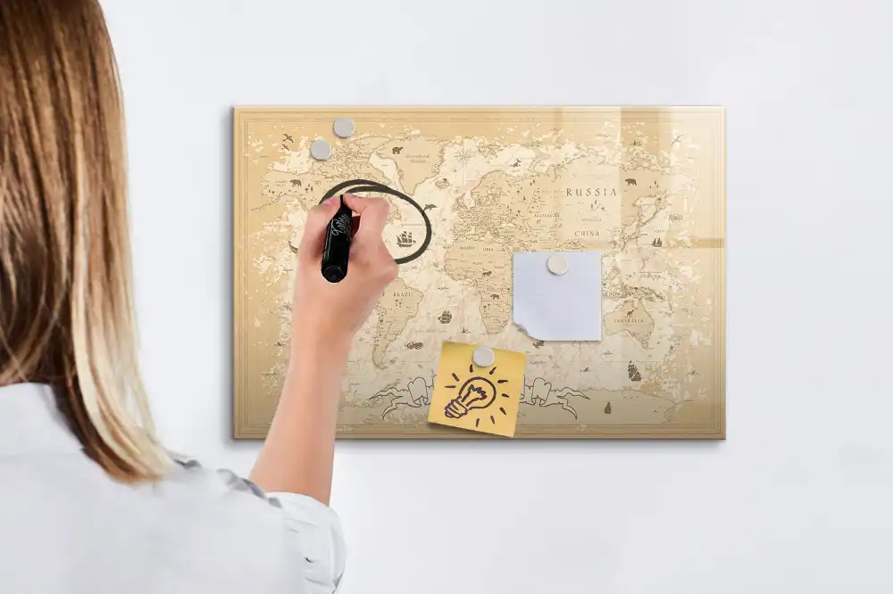Tableau magnétique vintage Atlas historique du monde