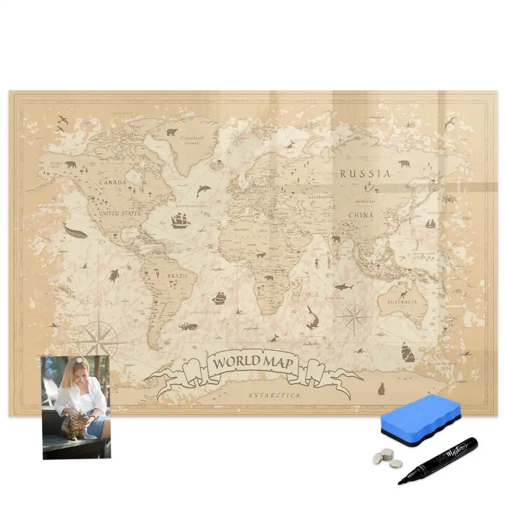 Tableau magnétique vintage Atlas historique du monde