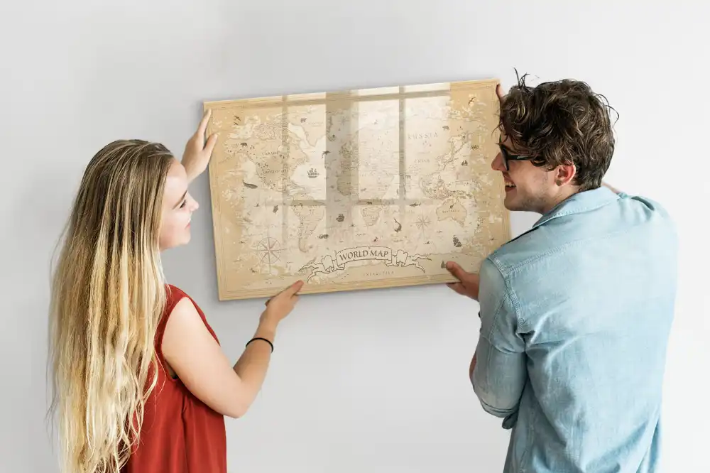 Tableau magnétique vintage Atlas historique du monde