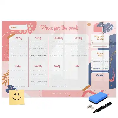 Tableau magnétique hebdomadaire pour emploi du temps