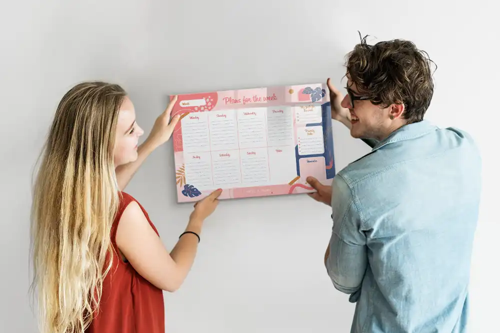 Tableau magnétique hebdomadaire pour emploi du temps