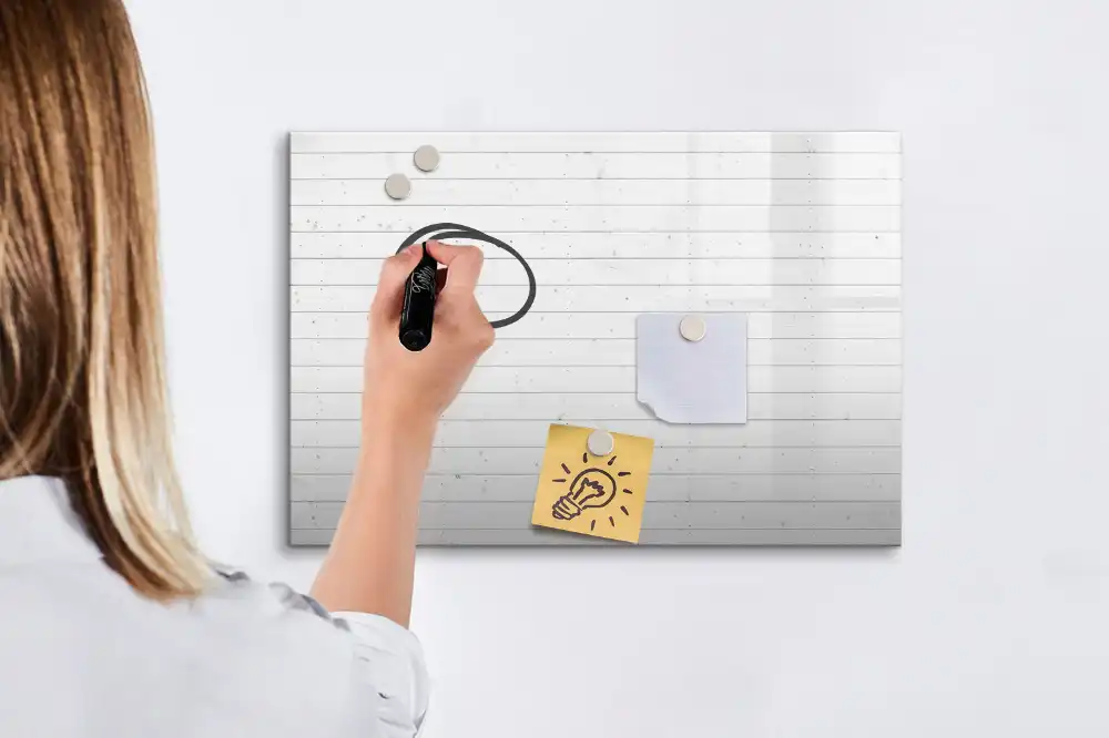 Tableau magnétique pour écriture motif panneau en bois
