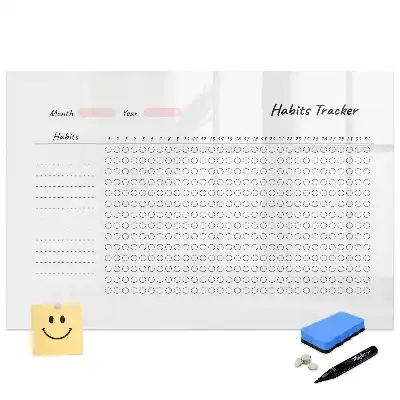 Tableau blanc magnétique effaçable à sec pour le suivi des habitudes quotidiennes