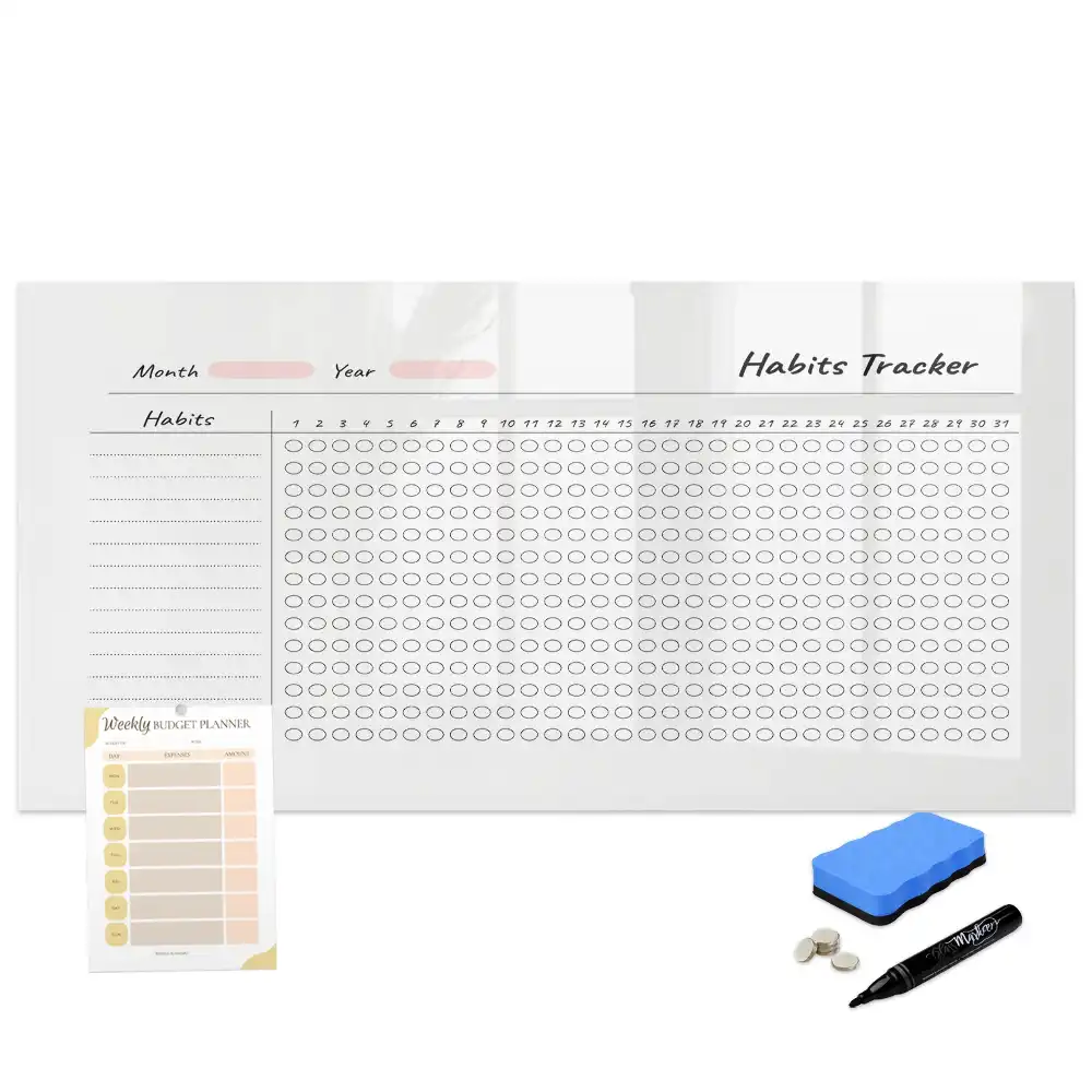 Tableau blanc magnétique effaçable à sec pour le suivi des habitudes quotidiennes