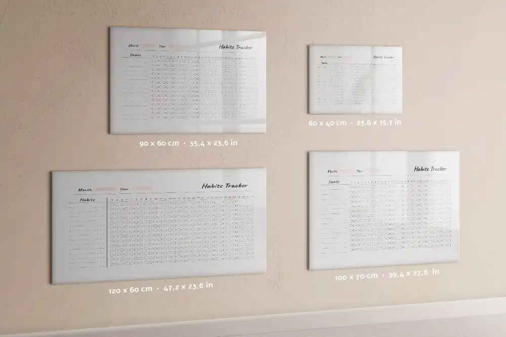 Tableau blanc magnétique effaçable à sec pour le suivi des habitudes quotidiennes