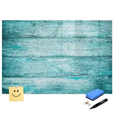 Tableau magnétique en bois bleu vieilli pour écriture