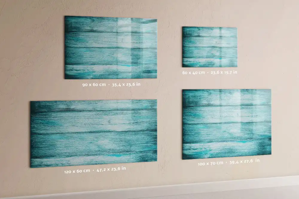 Tableau magnétique en bois bleu vieilli pour écriture